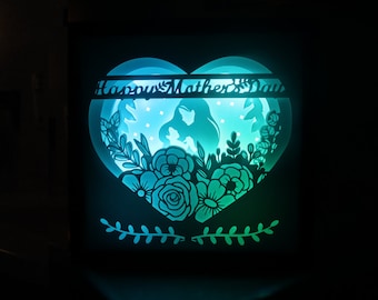 Mothers Day Paper Light Shadow Box SVG includes YouTube Tutorial