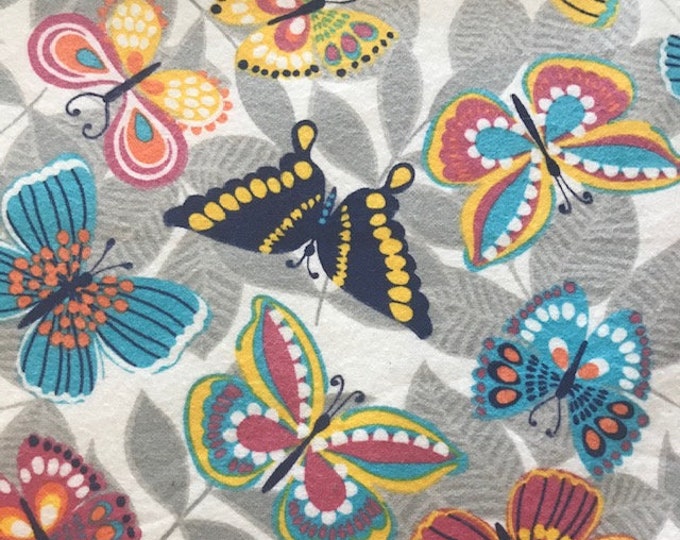 Flannel Fabric by the Yard Multicolored Butterfly Print Etsy