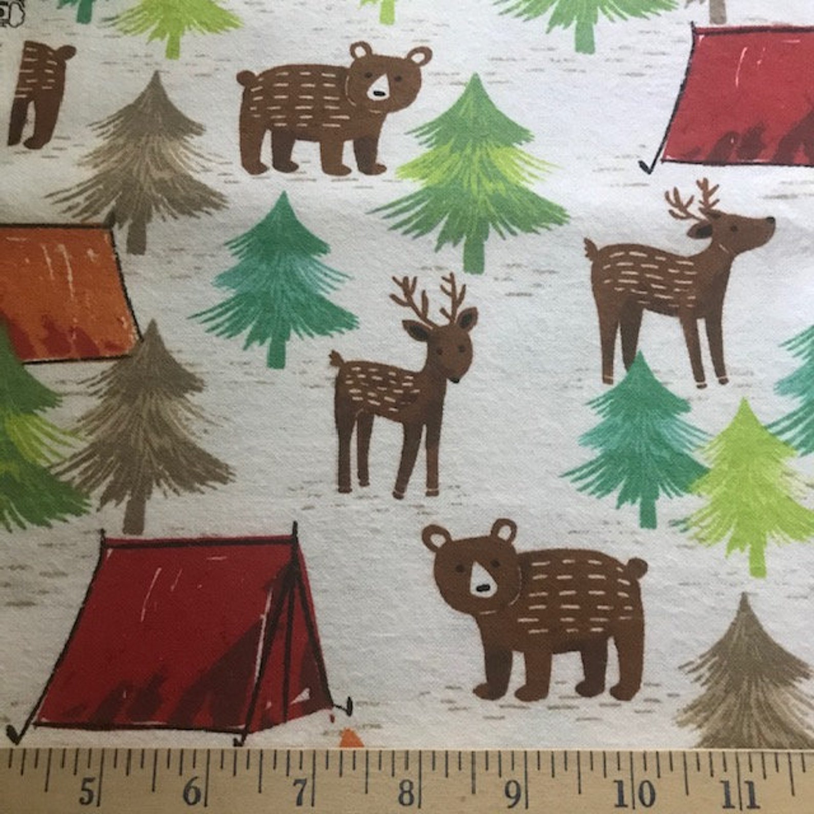 Flannel Fabric by the Yard Camping in the Woods Etsy