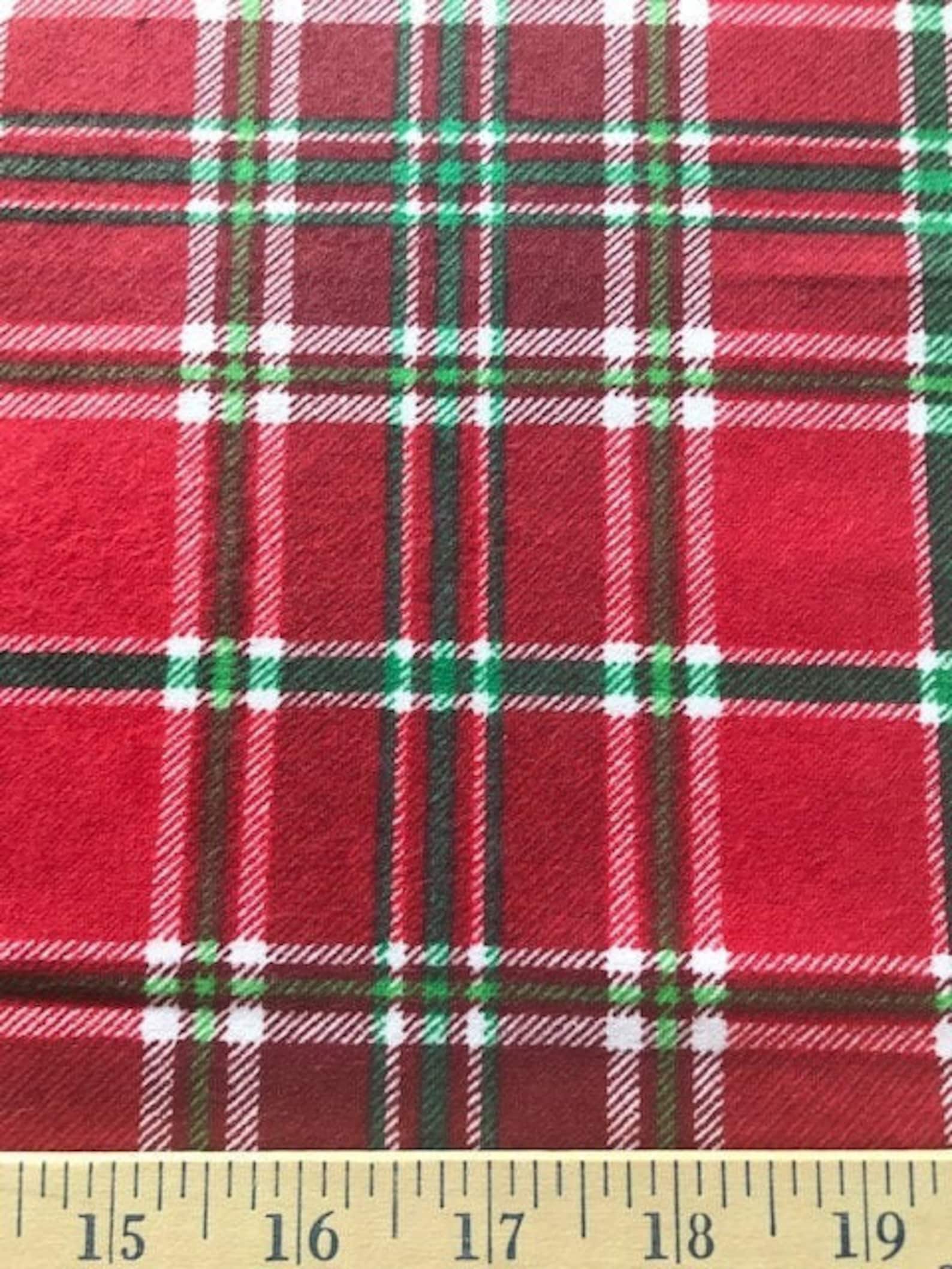Flannel Fabric By the Yard Christmas Plaid Red Green White Etsy