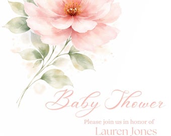 Canva DIY Baby Shower Baby Girl Baby Shower/All Purpose Invitation Template, Mobile Phone Text Party Electronic Email SMS Evite, EDTE