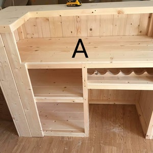 L-Shape Wooden Home Bar: Man Cave, Garden, Summerhouse Bar