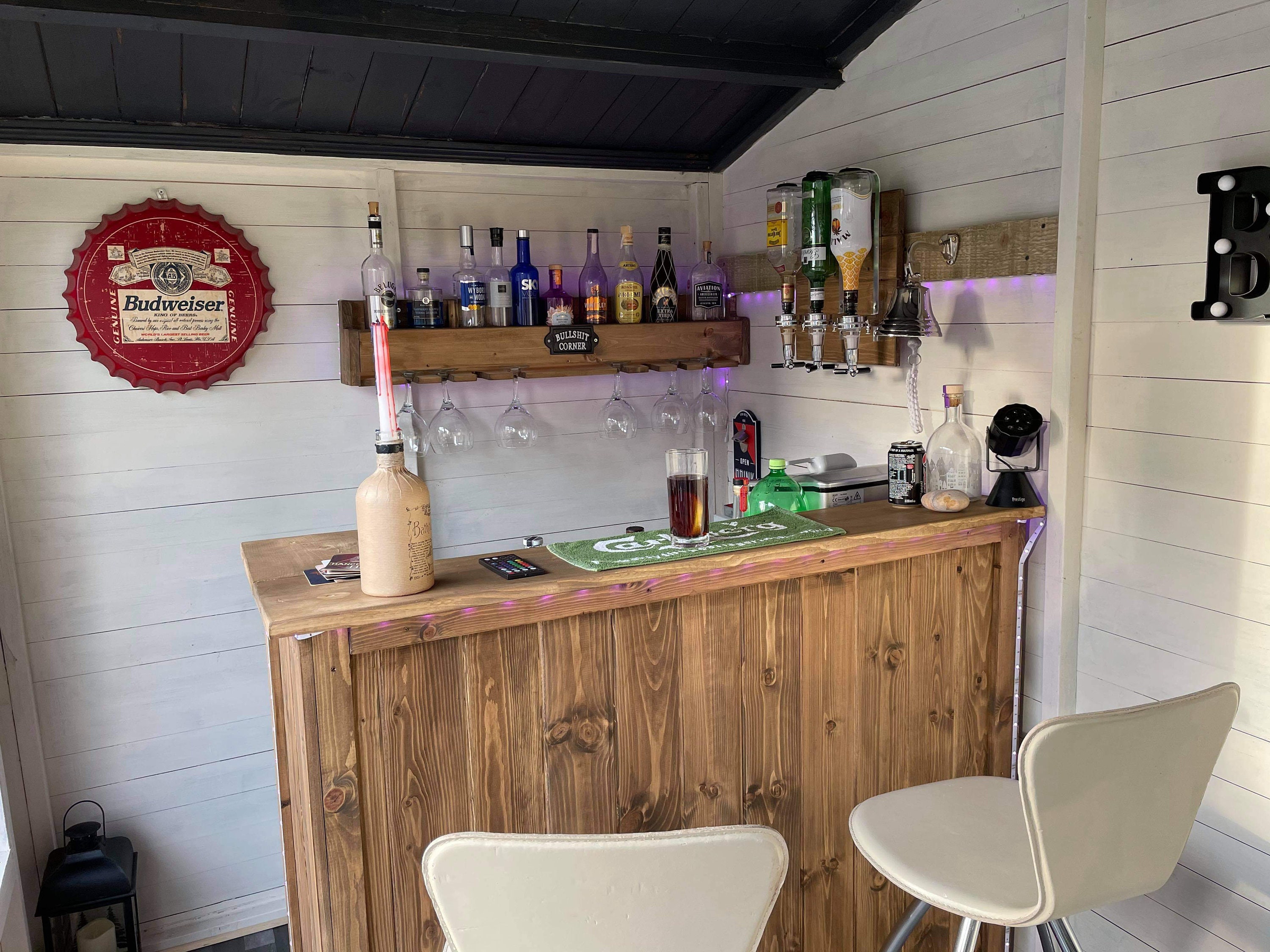 Wooden Home Bar Man Cave Set With Bottle Optic and Alcohol Etsy UK