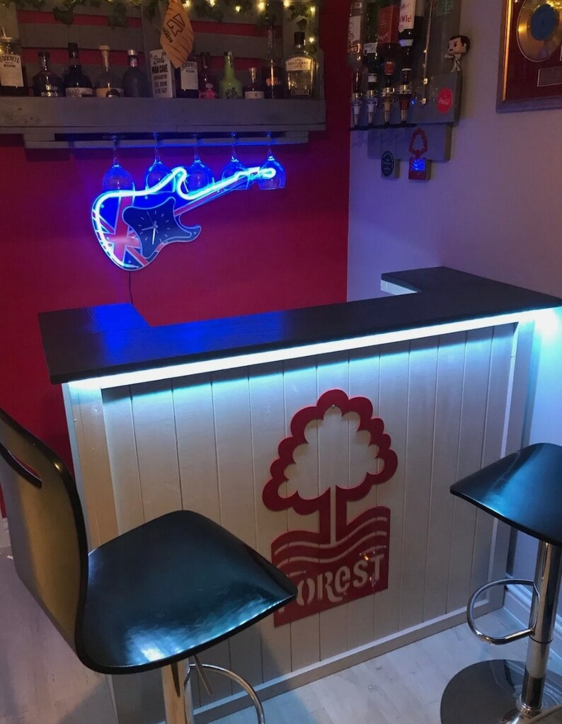 Wooden Home Bar U Shape Man Cave Bar Etsy UK