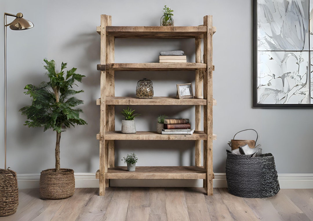 Handcrafted Reclaimed Wood Bookcase - Shelving Unit, Rustic and Eco ...