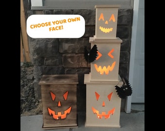 Wood Jack-O-Lantern Box