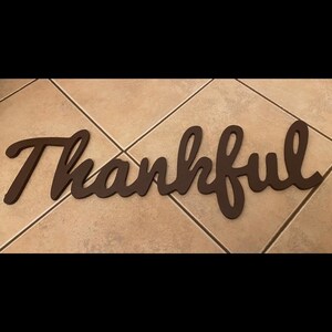 Thankful Connected Wood Letter