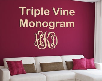 Triple Vine Wooden Monogram