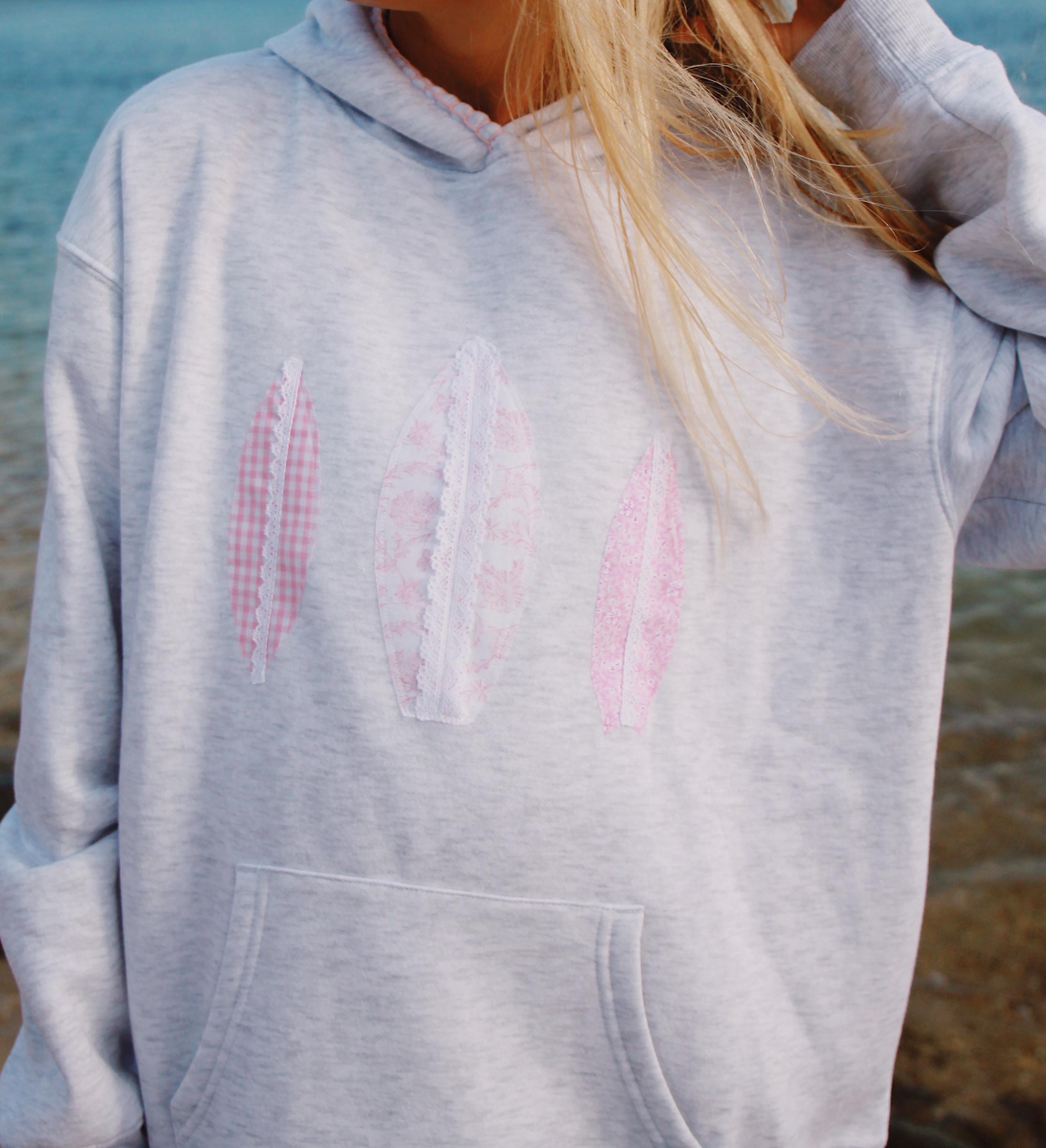 Beachy Boards Patchwork Hoodie Pink - Etsy