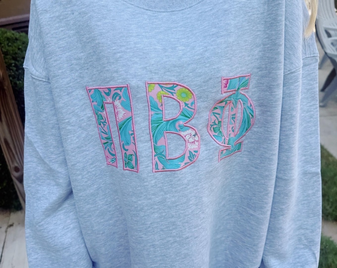 Custom Sorority Gingham Lettered Mockneck Sweatshirt