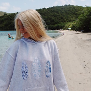 Beachy surfboard patchwork hoodie