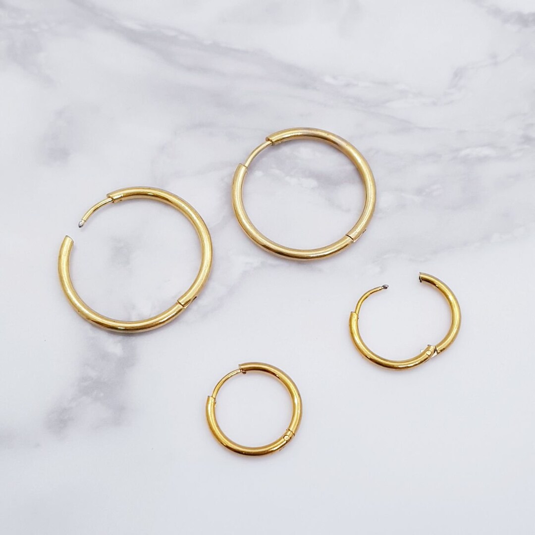 12mm Huggies Small Thin Huggies of Thin Shaped Hoop Earring