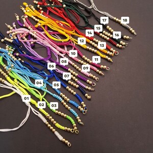 Pulseras de colores prefabricadas Pulseras de colores completos Hilo de seda Solo para agregar el conector Pulseras versátiles Para pulseras de todos los tamaños