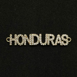 Honduras Charms in Goldfilled with Zircones Honduras Bracelet Connectors Honduras Map Charm Macao Charm Honduran Jewelry Honduras Jewelry image 5