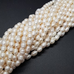 8-9mm Natural Freshwater Pearl Beads, Genuine Freshwater Pearls, White Pearls, Loose Beads for Jewelry Making, Pearls for Jewelry Making