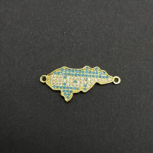 Honduras Charms in Goldfilled with Zircones Honduras Bracelet Connectors Honduras Map Charm Macao Charm Honduran Jewelry Honduras Jewelry image 7