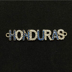 Honduras Charms in Goldfilled with Zircones Honduras Bracelet Connectors Honduras Map Charm Macao Charm Honduran Jewelry Honduras Jewelry image 6