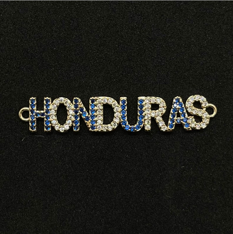 Honduras Charms in Goldfilled with Zircones Honduras Bracelet Connectors Honduras Map Charm Macao Charm Honduran Jewelry Honduras Jewelry image 6