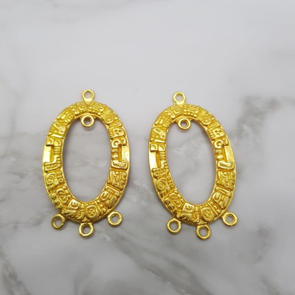 Golden Mayan Earrings Charms Mayan Jewelry Mexican Jewelry Mayan Charms Honduras Jewelry Latin Jewelry Latin Handmade Jewelry Latin Heritage