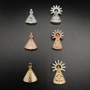 Our Lady of Suyapa Charm Silver Rose gold & Gold Virgin Suyapa Honduras Charm Virgin Mary Charm Our Lady of Suyapa Pendant Catholic Jewelry