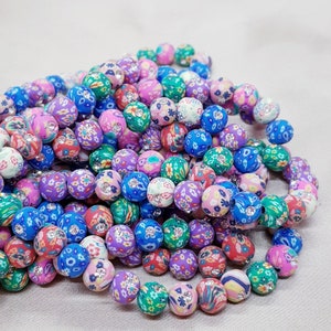 8mm Multicolor Flower Polymer Clay Strand – Beads, Inc.