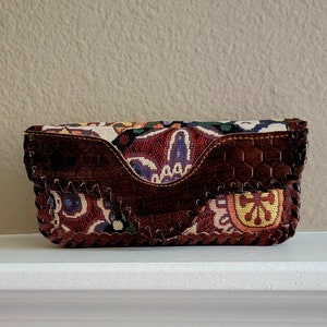Cartera/cartera de mano de cuero hecha a mano