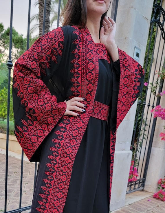 palestinian embroidered dress Palestinian Thobes for Adults