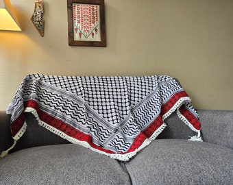 Keffiyeh - Palestinian Embroidery Shawl (Triangle shape)
