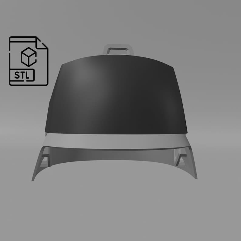 May include: A 3D printable model of a chair with a rounded back and a handle on the top. The model is in STL format.