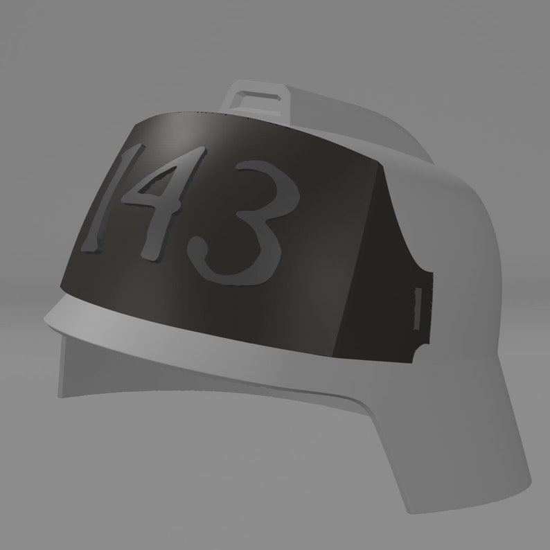 May include: A white firefighter's helmet with a black visor and the number "143" printed on the front.