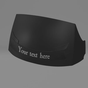 May include: Black plastic car visor with the text "Your text here" in white.