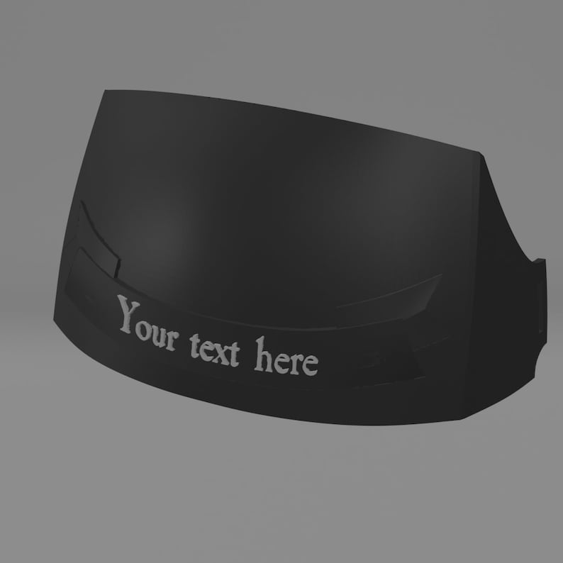 May include: Black plastic car visor with the text "Your text here" in white.