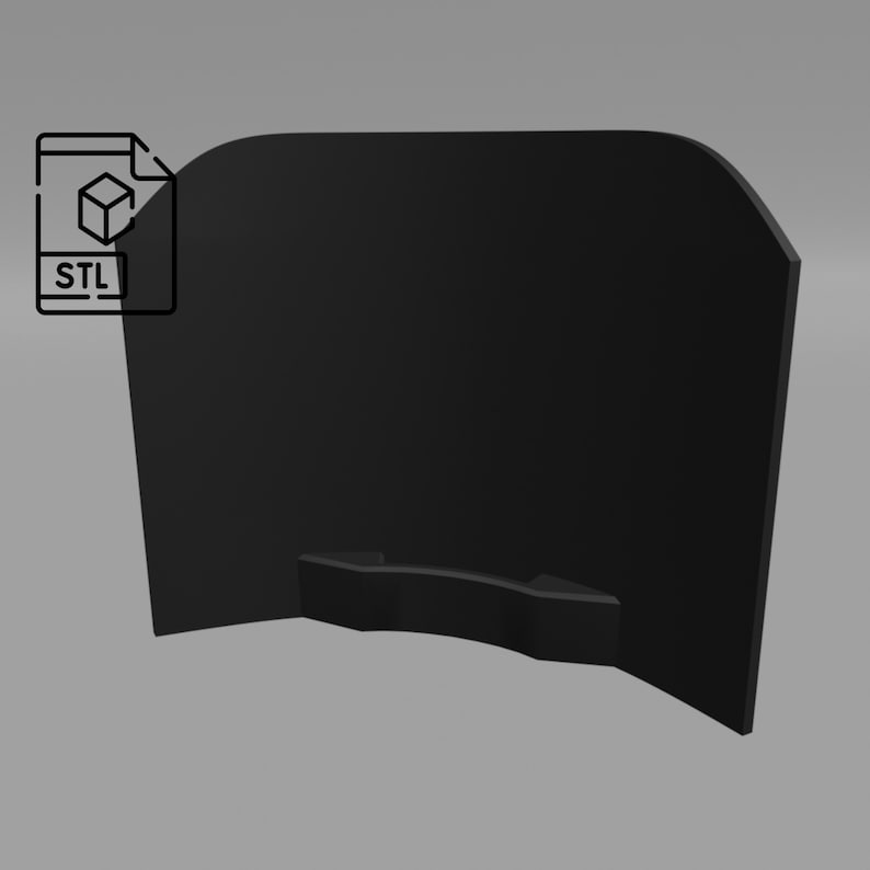 May include: A black 3D printed curved wall with a small ledge. The wall is designed to be used as a room divider or a decorative element.