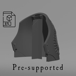 May include: A gray 3D-printed model of a helmet with a laurel wreath design. The image includes an STL file icon and the text "Pre-supported".