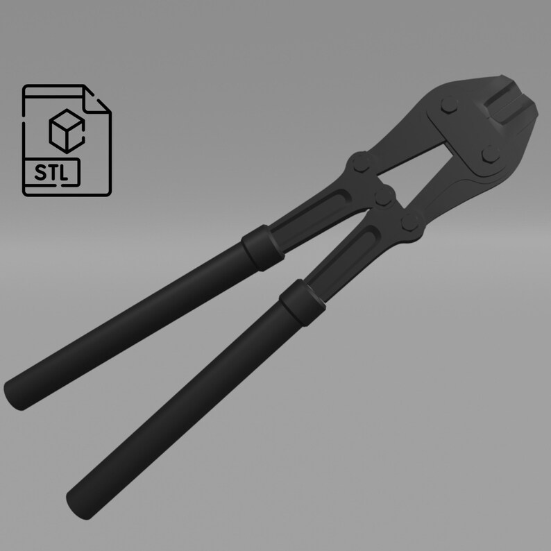 Puede incluir: Un cortapernos de metal negro con un mango largo. La herramienta est&aacute; dise&ntilde;ada para cortar pernos y cadenas de metal.