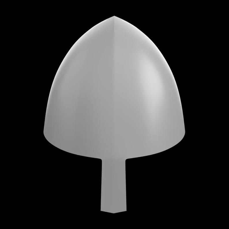 May include: A light gray, stylized, teardrop-shaped object with a flat, rectangular base. The top is rounded and pointed, with a smooth, matte finish. The object is set against a black background.