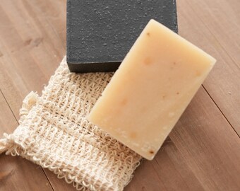 Juniper Berry Exfoliating Soap | Olive Oil, Shea Butter & Sisal Bag