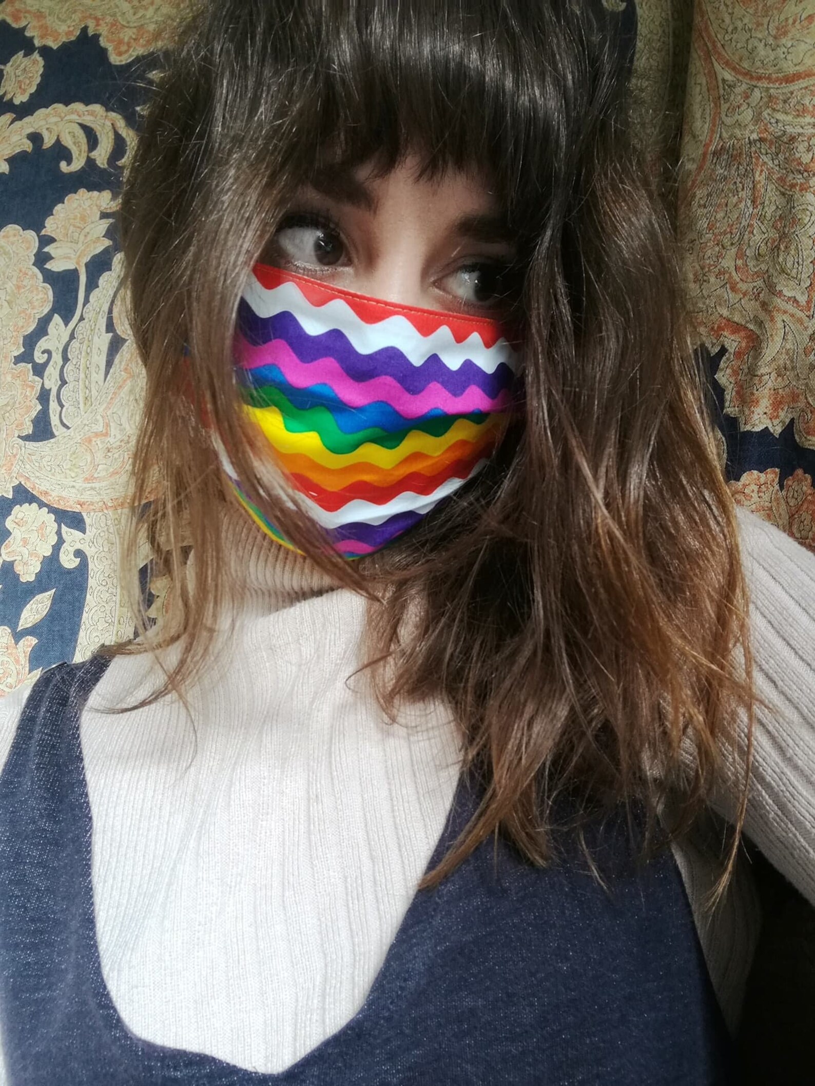 Rainbow Face Mask Rainbow Print Fun Face Mask Face Mask Etsy