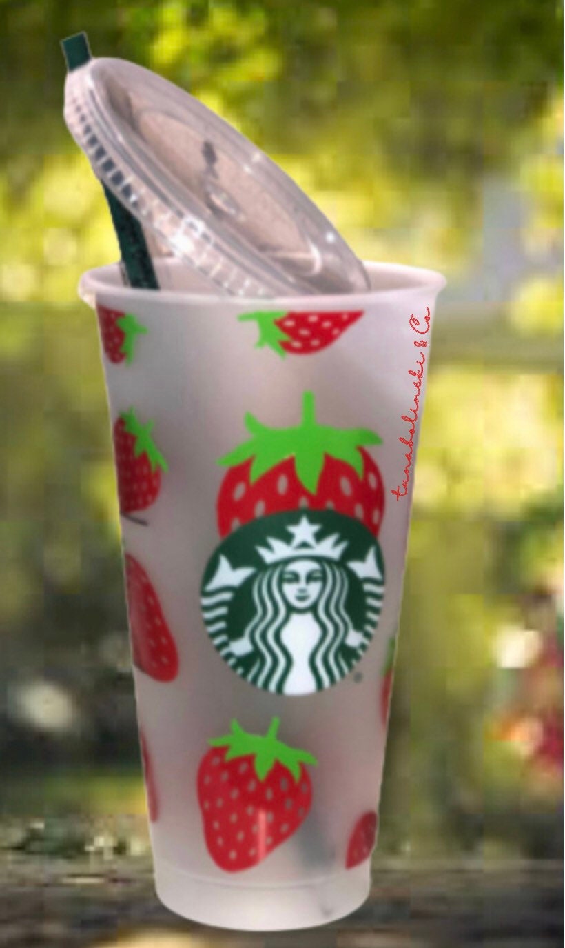 Strawberry Starbucks Cup - Etsy
