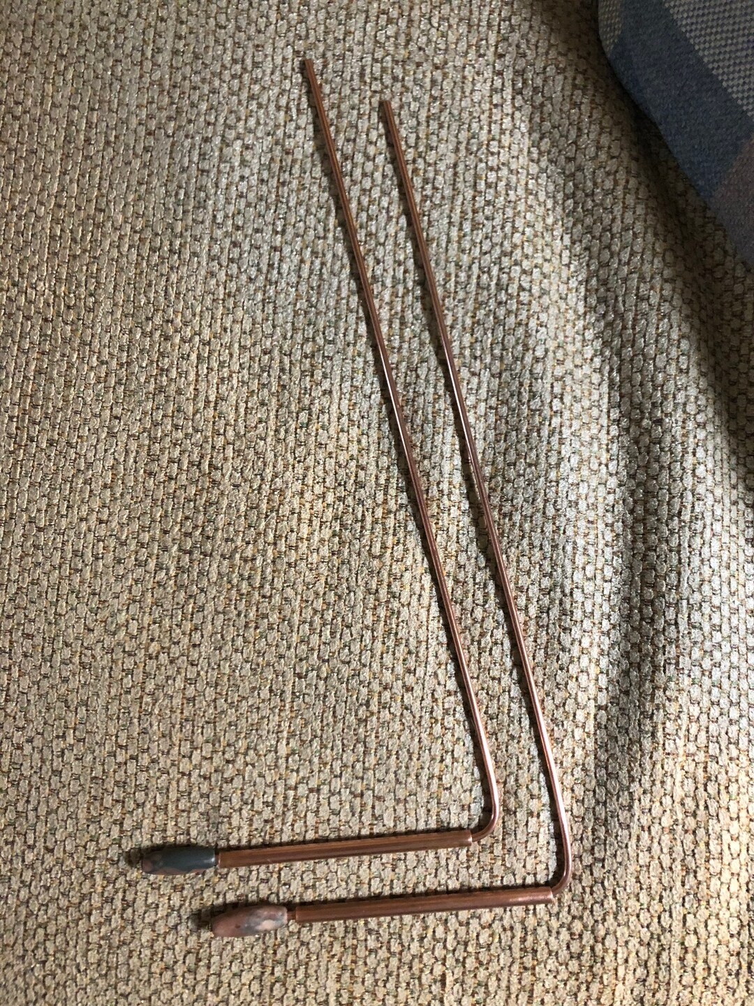 Dowsing Rods Handle Copper Handle Dowsing Rods With Coffee Jasper Finials - Etsy
