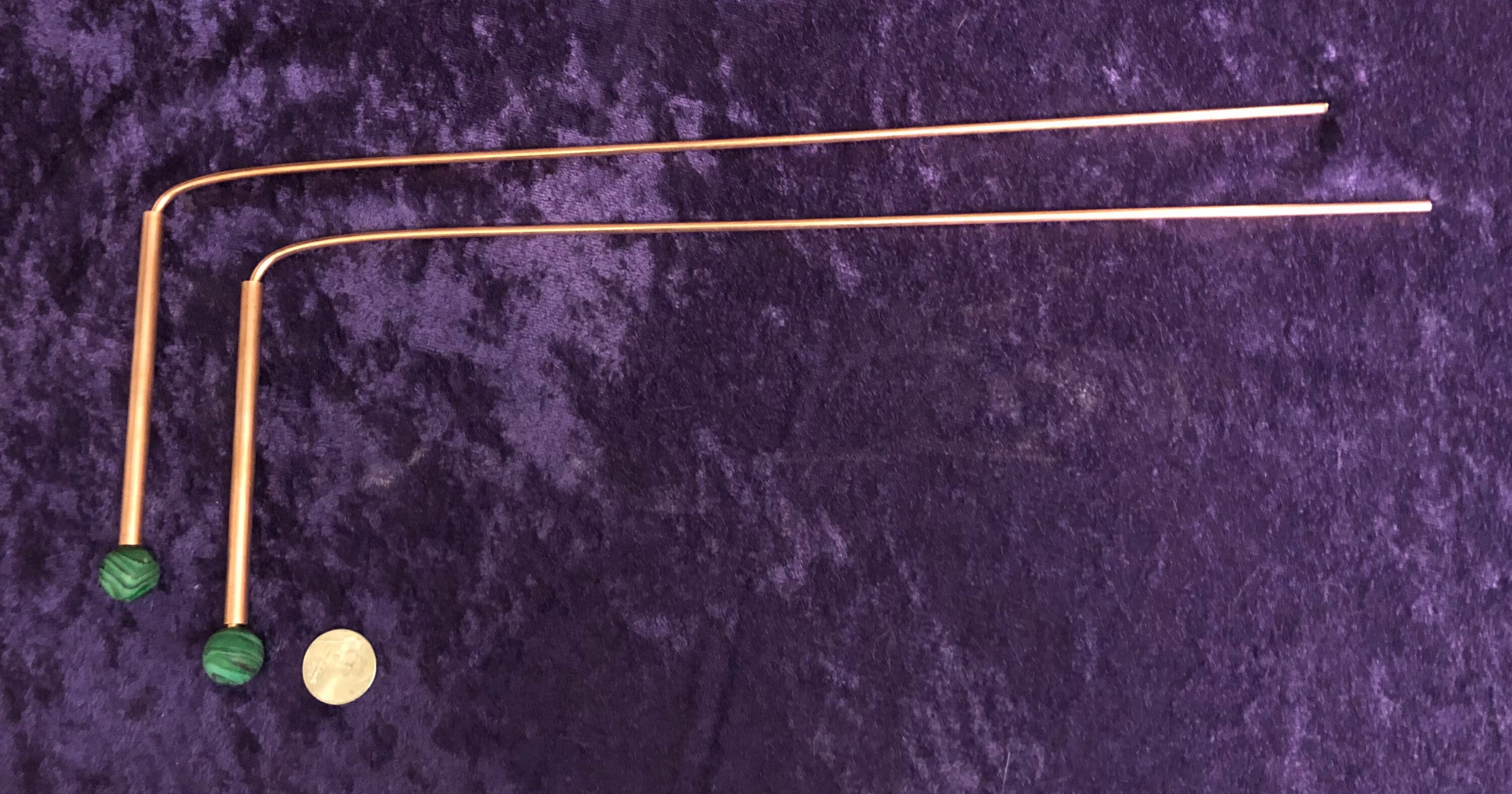 Copper Handle Dowsing Rods With Malachite Finials Etsy Canada