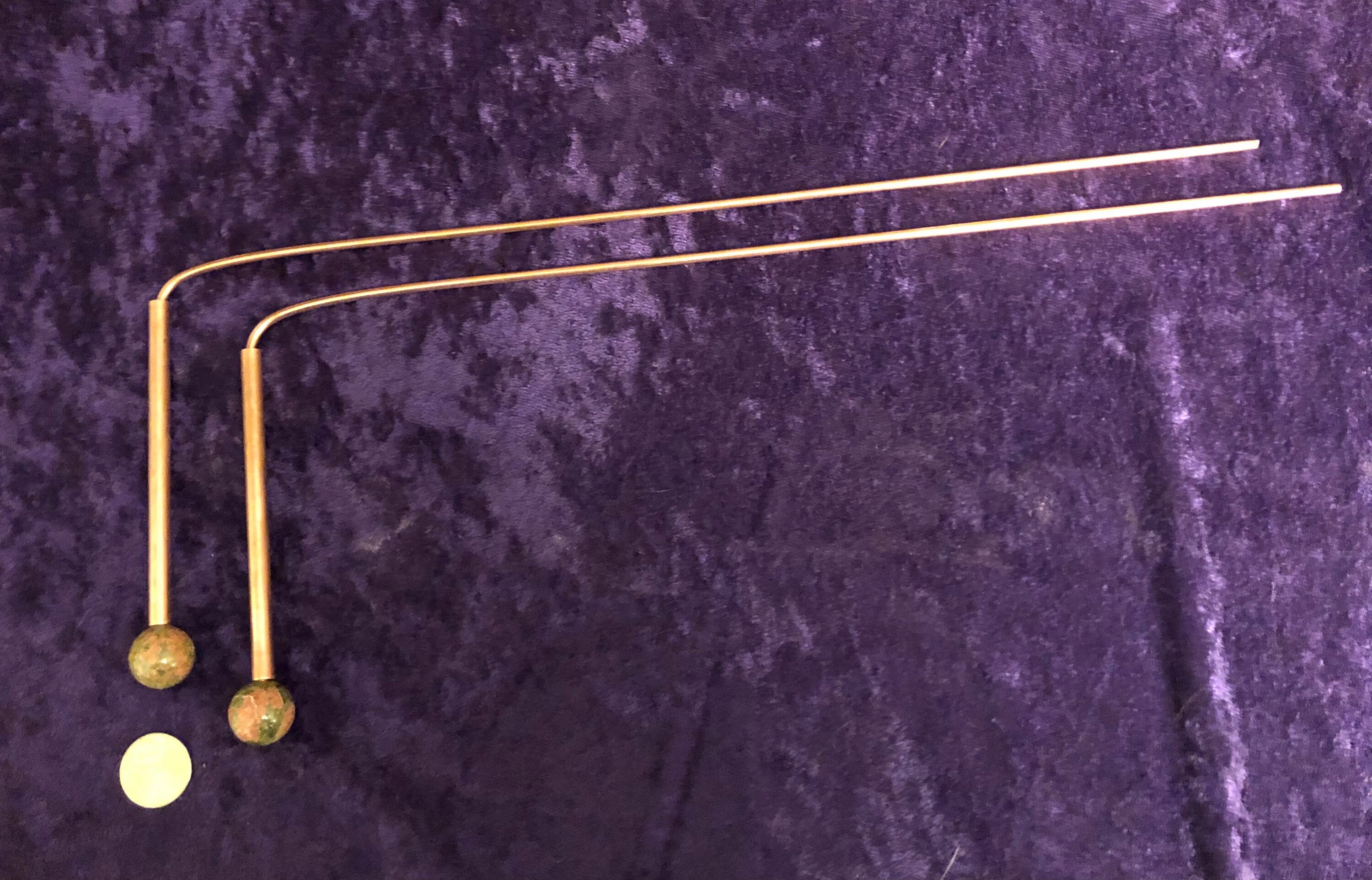 Copper Handle Dowsing Rods With Unikite Finials Etsy Hong Kong