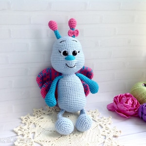 Crochet moth doll , Crochet butterfly , Crochet insect , Gift for baby
