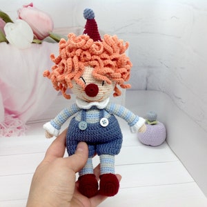 Cute Circus Clown Crochet Doll - Handmade Toy for Kids