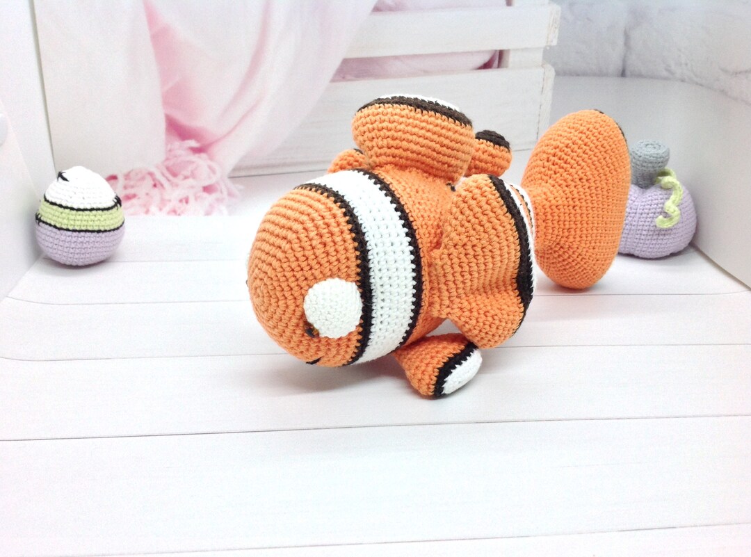 Doll Fish Crochet Clown Fish Doll , Orange Clown Fish , Okean Sea Animal - Etsy