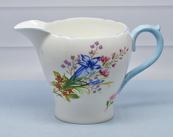 Shelley, 'Wild Flowers', Pattern 13668 Milk Jug Creamer, Vintage, England