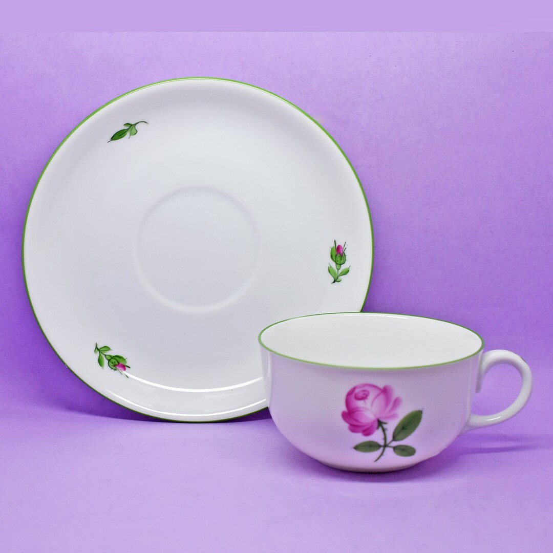 Augarten Wien 'viennese Rose' Pattern 5089 Cup and Saucer, Vintage ...