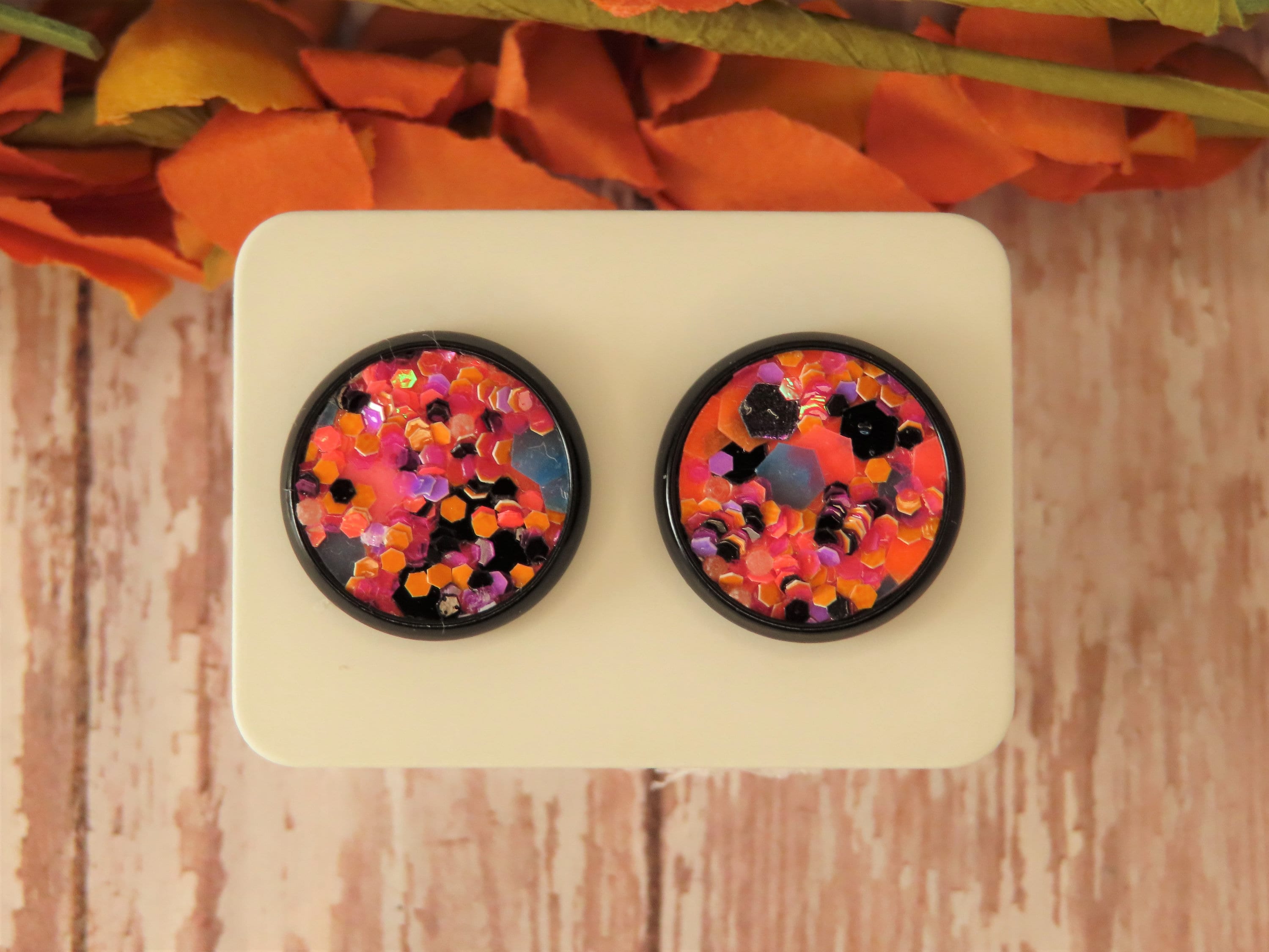 Halloween Stud Earrings 12mm Glitter Earring Studs Etsy