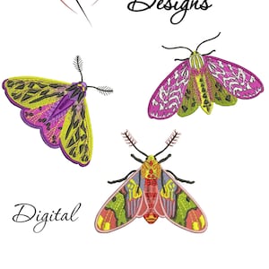 Colorful Moth Machine embroidery design, Insects, Butterfly