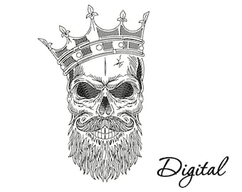 Diseño de bordado de máquinas Cráneo